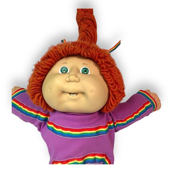 1986 Xavier Roberts Cabbage Patch Kid Doll Dimples Red Hair Blue Eyes Signed EUC - Picture 4 of 16